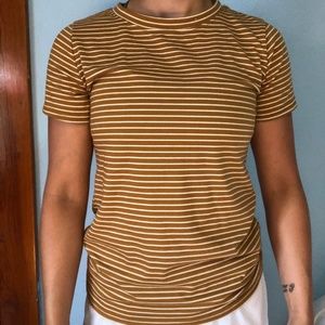 Dark Mustard Yellow Striped Tee